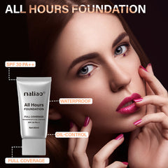 Maliao All Hours Foundation Full Coverage, Waterproof, Oil Control, SPF 30 PA++