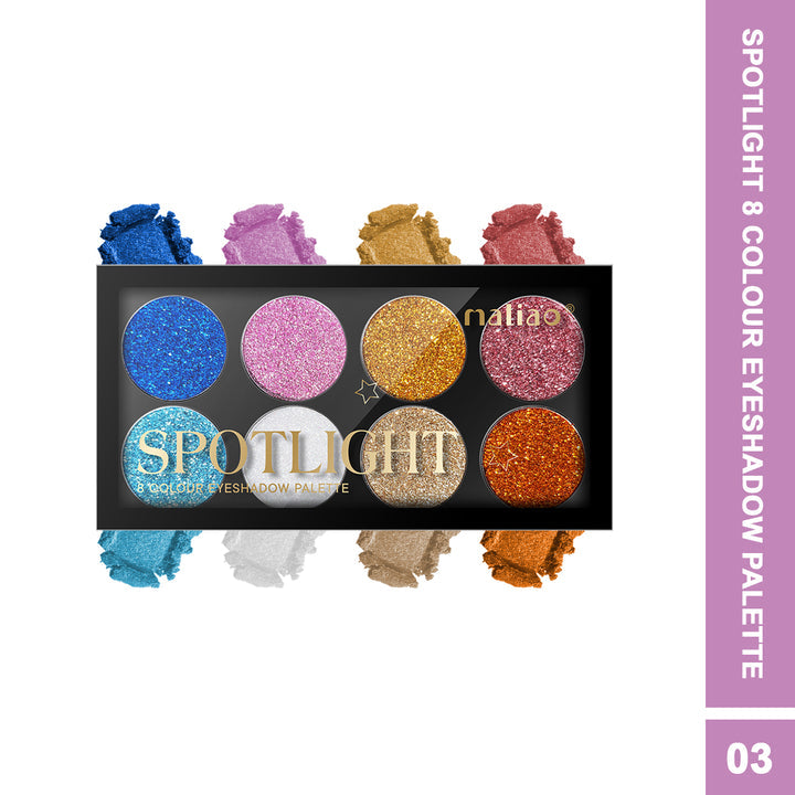 Maliao® Spotlight 8 Colour Eyeshadow Palette – Highly Pigmented Blendable Shades