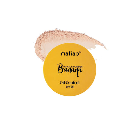 Maliao Banana oil control face powder on a white background. maliao.pk