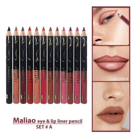 Maliao® Eye & Lip Liner Pencil Set – Long-Lasting Colors