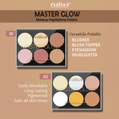 Maliao® Master Glow Highlighting Palette – Radiant Finish. maliao.pk