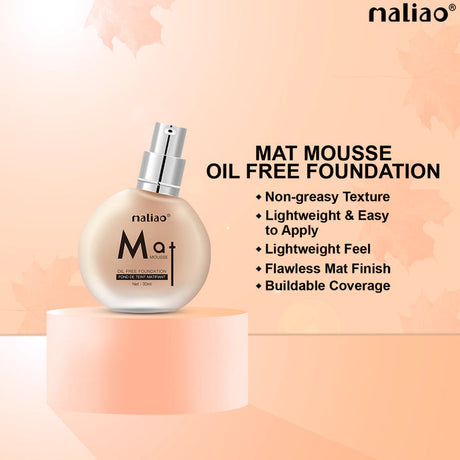 Maliao® Mat Mousse Oil-Free Foundation Lightweight Matte