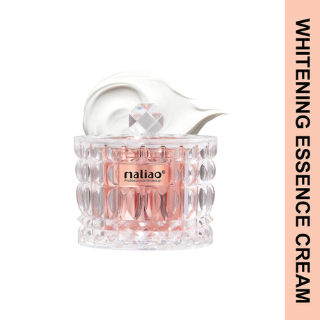 Whitening essence cream jar with a spoon on a white background, featuring the brand 'maliao'. maliao.pk