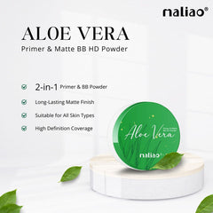 Maliao Primer & Matte BB HD Powder Aloe Vera Infused for Flawless Matte Finish