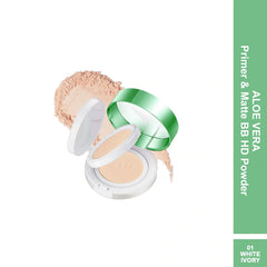 Maliao Primer & Matte BB HD Powder Aloe Vera Infused for Flawless Matte Finish