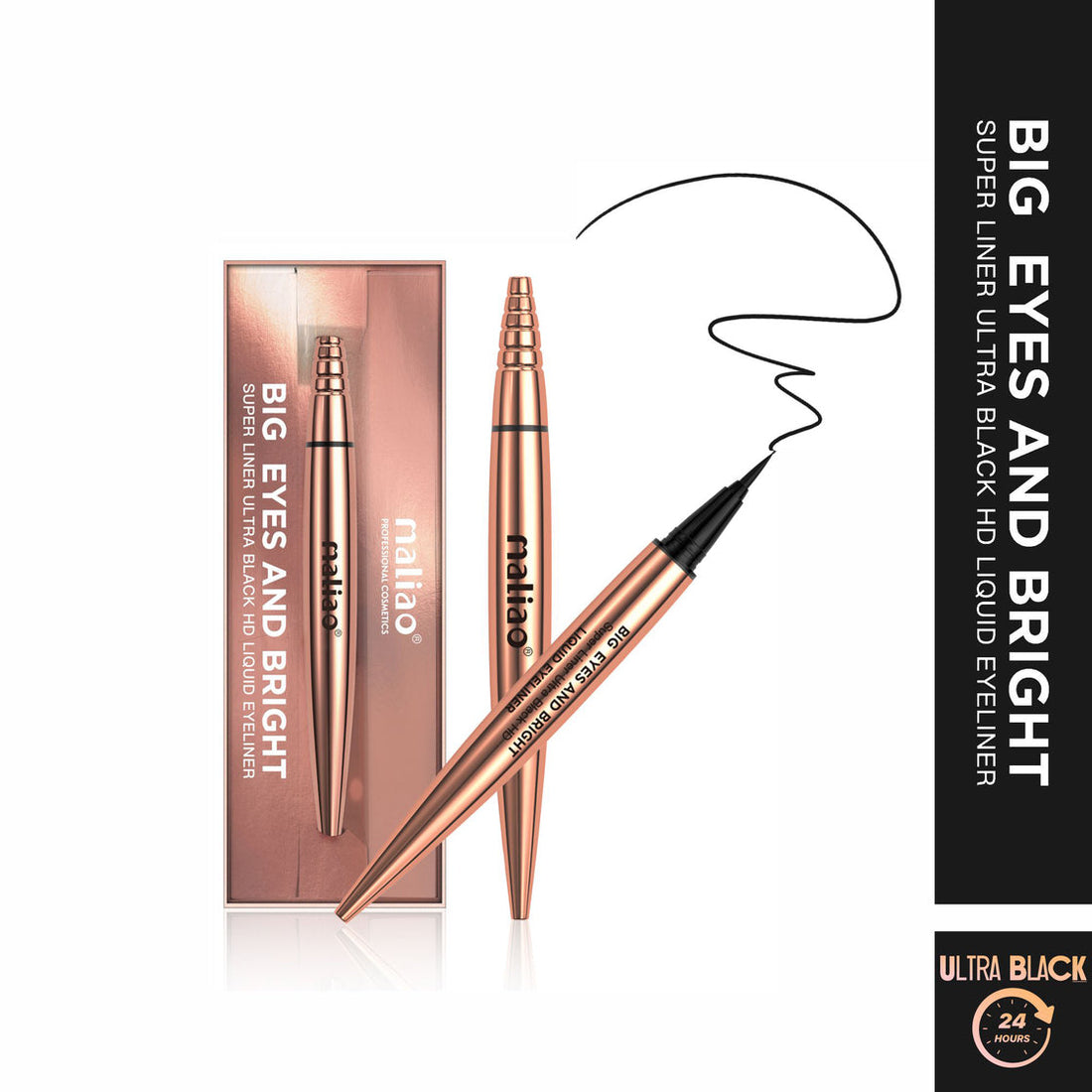 Maliao® Big Eyes & Bright Liquid Eyeliner – Ultra Black Waterproof