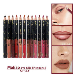 Maliao Premium Quality Eye & Lip Jumbo Pencils 12pcs set