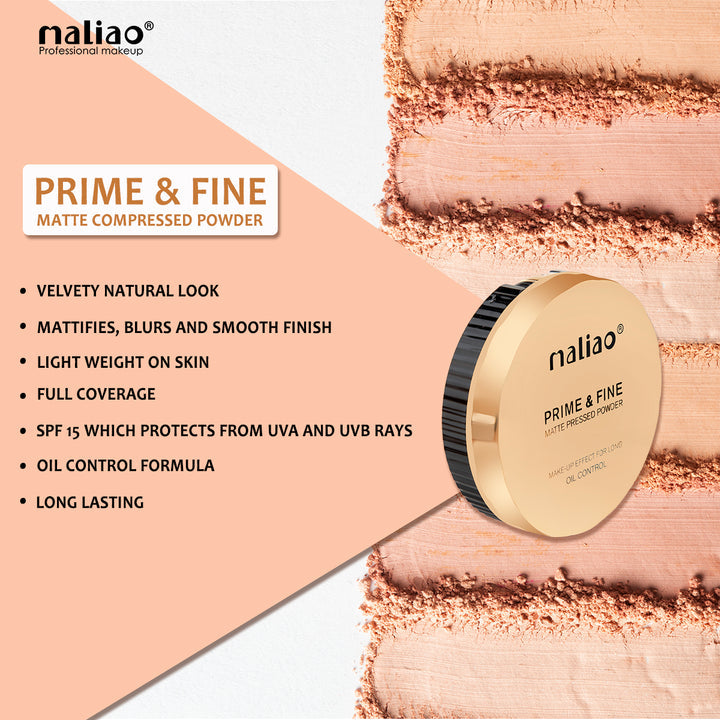 Maliao® Prime & Fine Matte Pressed Powder SPF 15