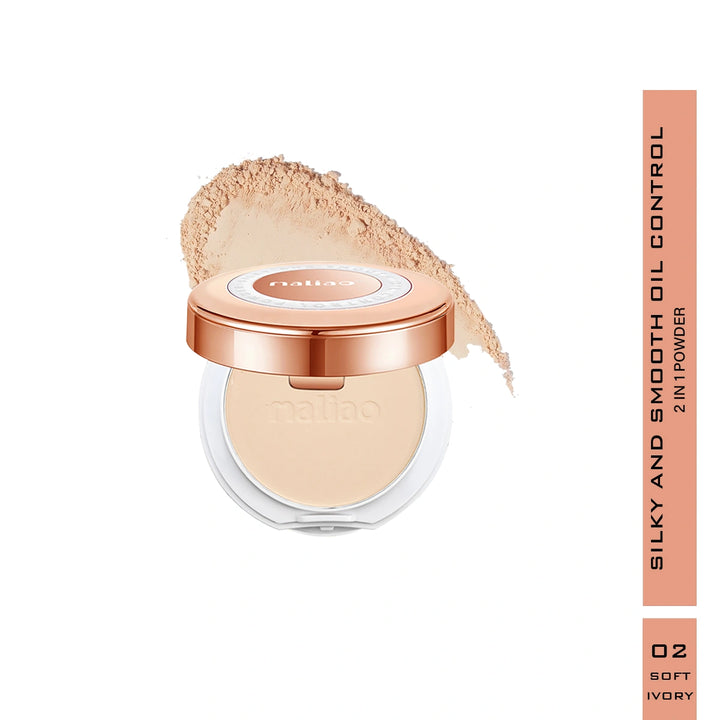 Maliao Silky Smooth Oil-Control Compact Powder 2in1 Perfect Coverage