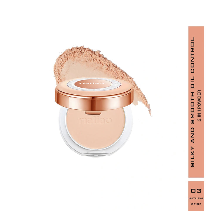 Maliao Silky Smooth Oil-Control Compact Powder 2in1 Perfect Coverage