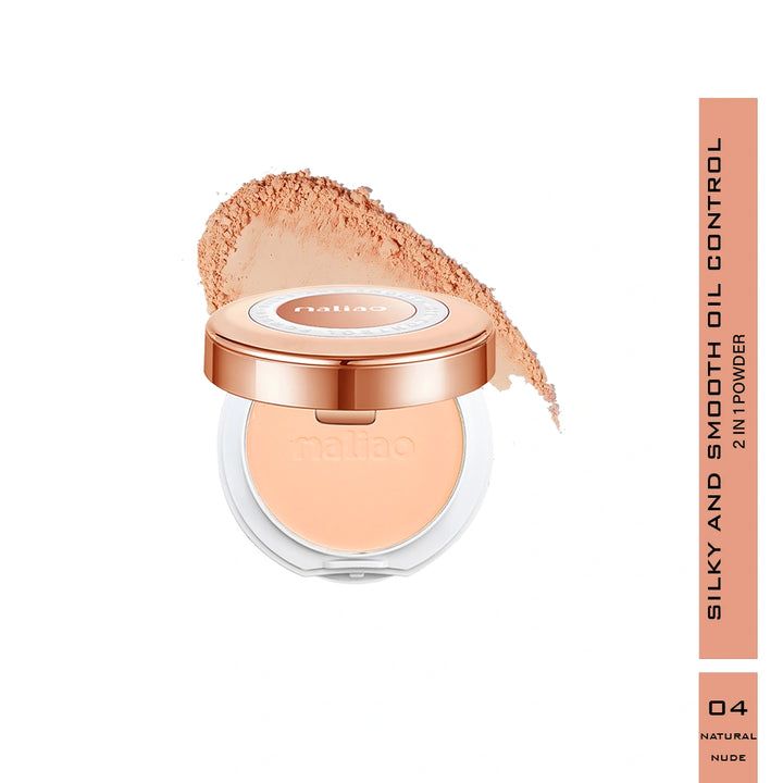 Maliao Silky Smooth Oil-Control Compact Powder 2in1 Perfect Coverage