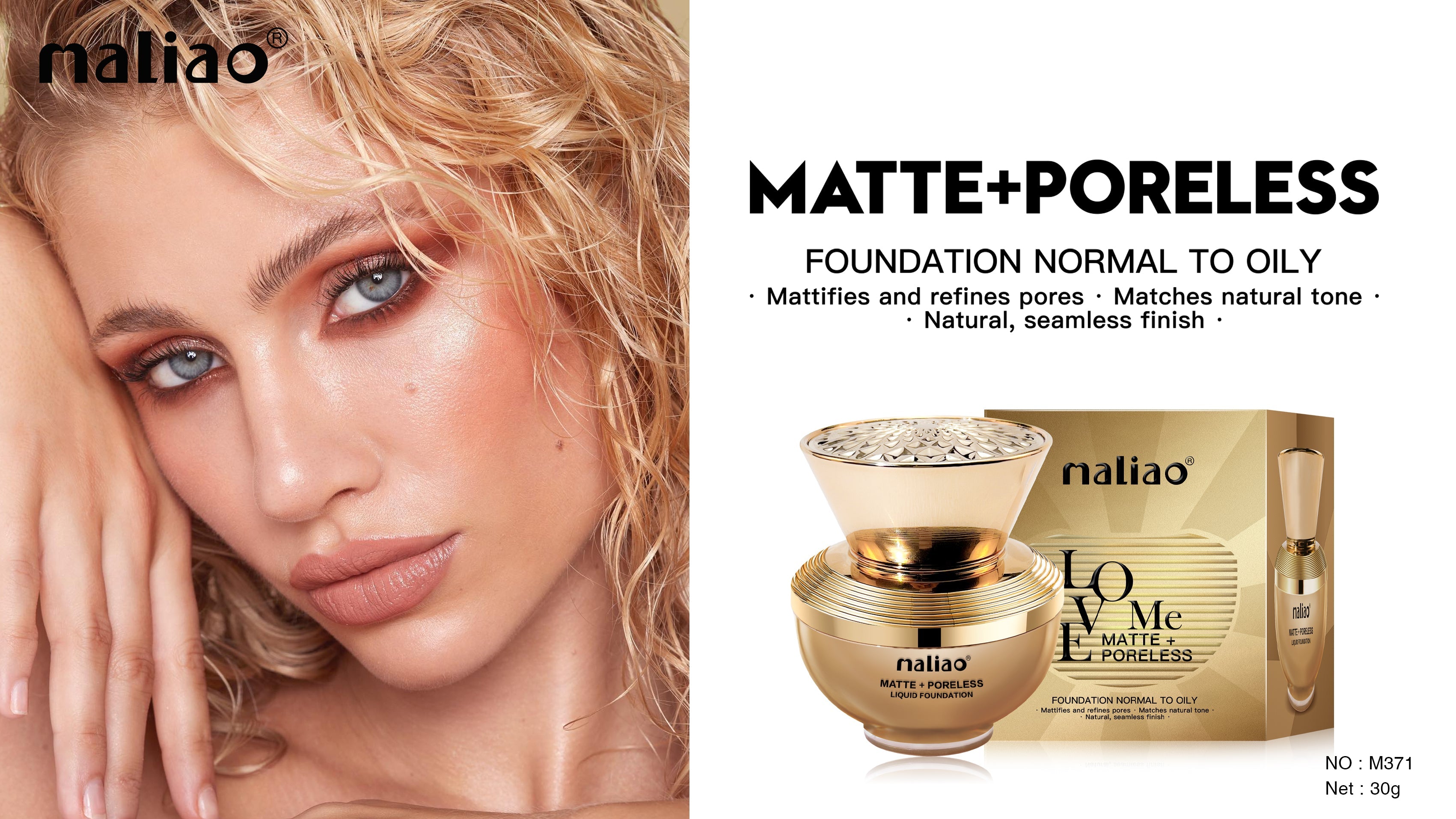 Maliao Matte Pore less Liquid Foundation