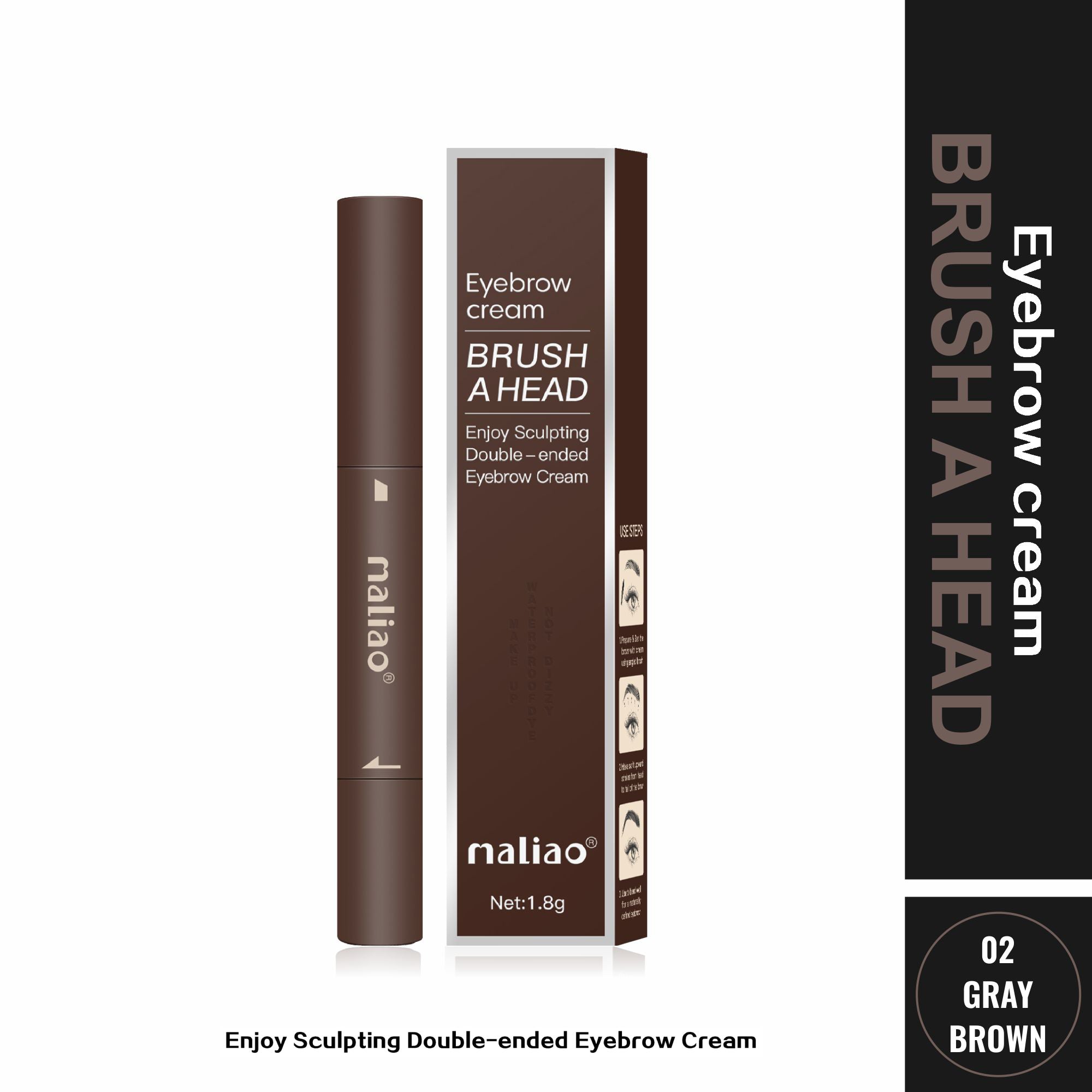 Maliao Double-Ended Eyebrow Cream Brush