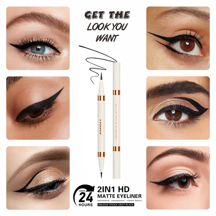 Maliao® 2-in-1 HD Matte Eyeliner Waterproof Black