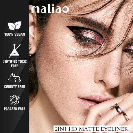 Maliao® 2-in-1 HD Matte Eyeliner Waterproof Black