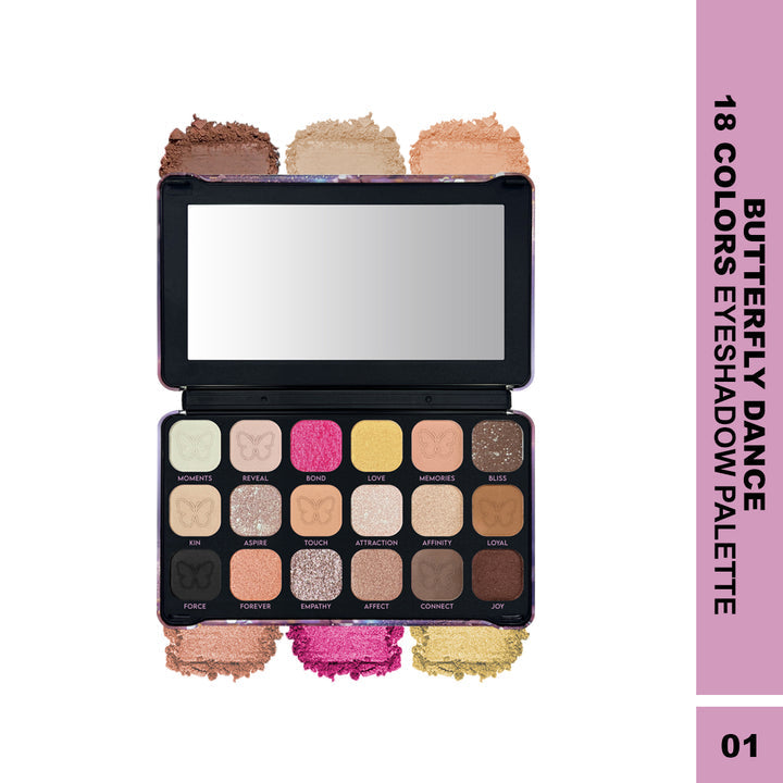 Maliao Butterfly Dance Moonlight Romance, Forever 18-Color Eyeshadow Palette