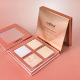 Maliao highlight palette with four shades on a pink background