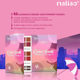 Maliao Color Book makeup set on a pink background with cityscape silhouette. maliao.pk