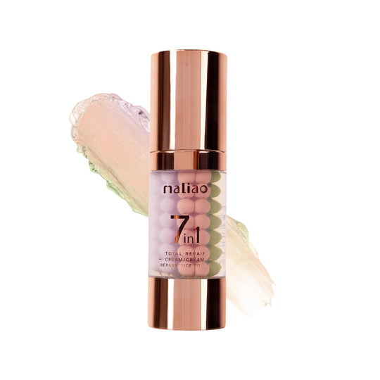 Cosmetic bottle with rose gold cap and 'Maliao' branding on a white background. maliao.pk