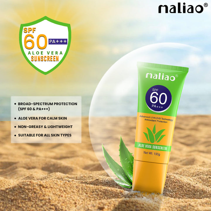 Maliao® Aloe Vera Sunscreen SPF 60 PA+++. maliao.pk