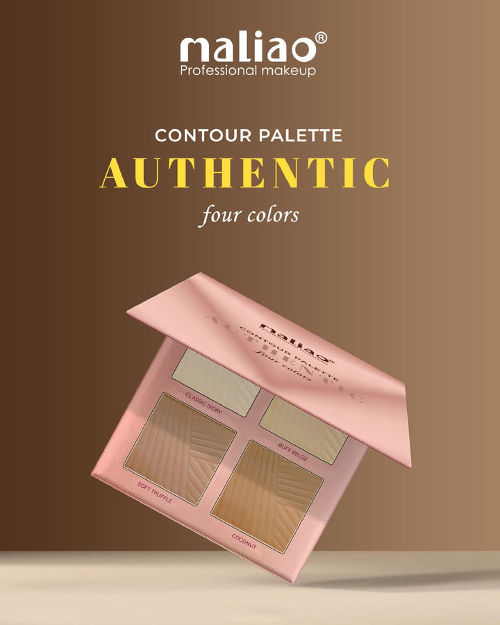 Maliao contour palette with four color swatches on a brown background. maliao.pk