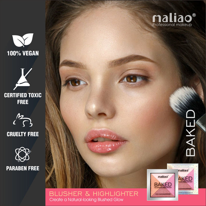 Maliao® Baked Blusher & Highlighter Glow Duo