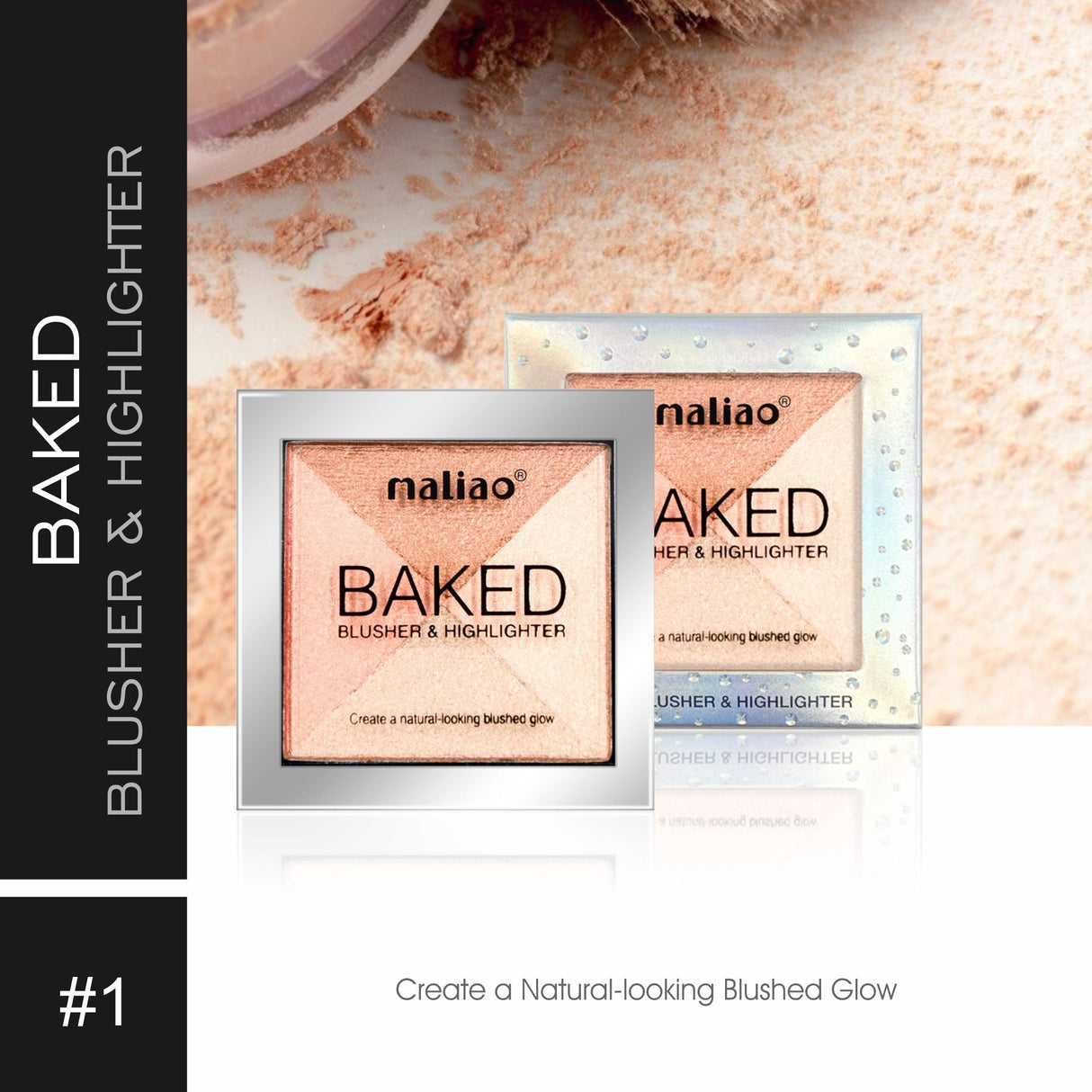 Maliao® Baked Blusher & Highlighter Glow Duo