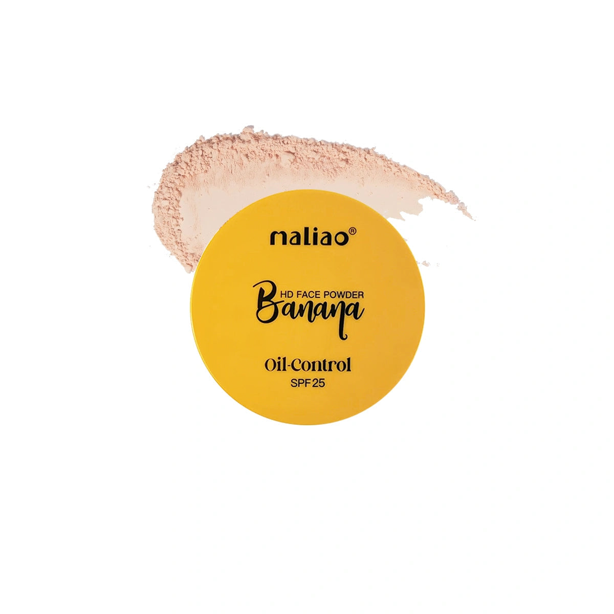 Maliao Banana oil control face powder on a white background. maliao.pk