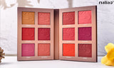 Makeup palette with various shades of pink and red, featuring the brand 'maliao'.