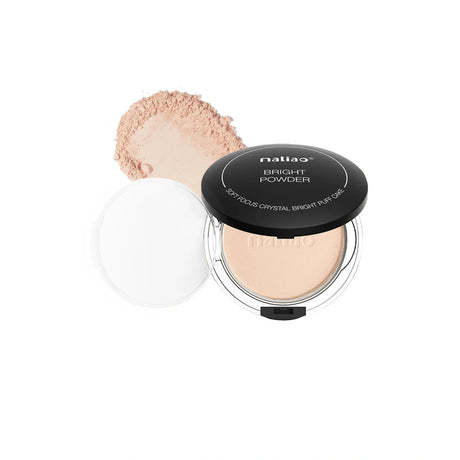 Maliao bright powder with open lid on a white background