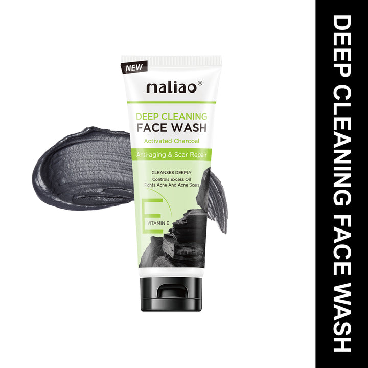 Maliao deep cleaning face wash with charcoal on a white background