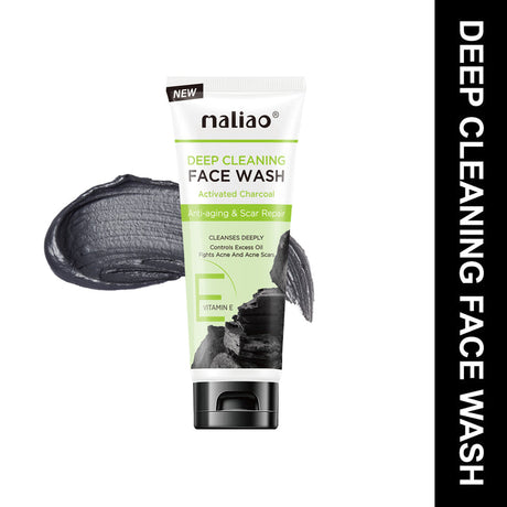 Maliao deep cleaning face wash with charcoal on a white background