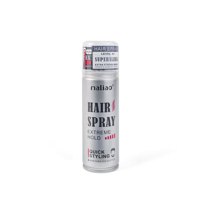 Hair spray can with 'maliao' branding on a white background