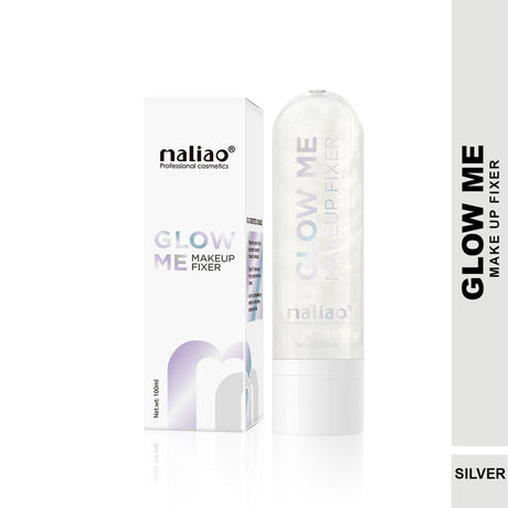 Maliao Glow Me Makeup Fixer bottle and packaging on a white background. maliao.pk