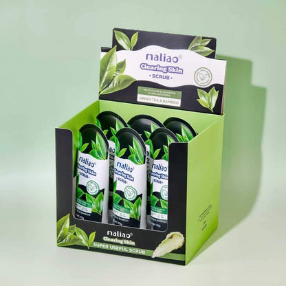 Maliao® Green Tea & Bamboo Skin Clearing Scrub – Exfoliating Face Scrub for Clear, Smooth Skin
