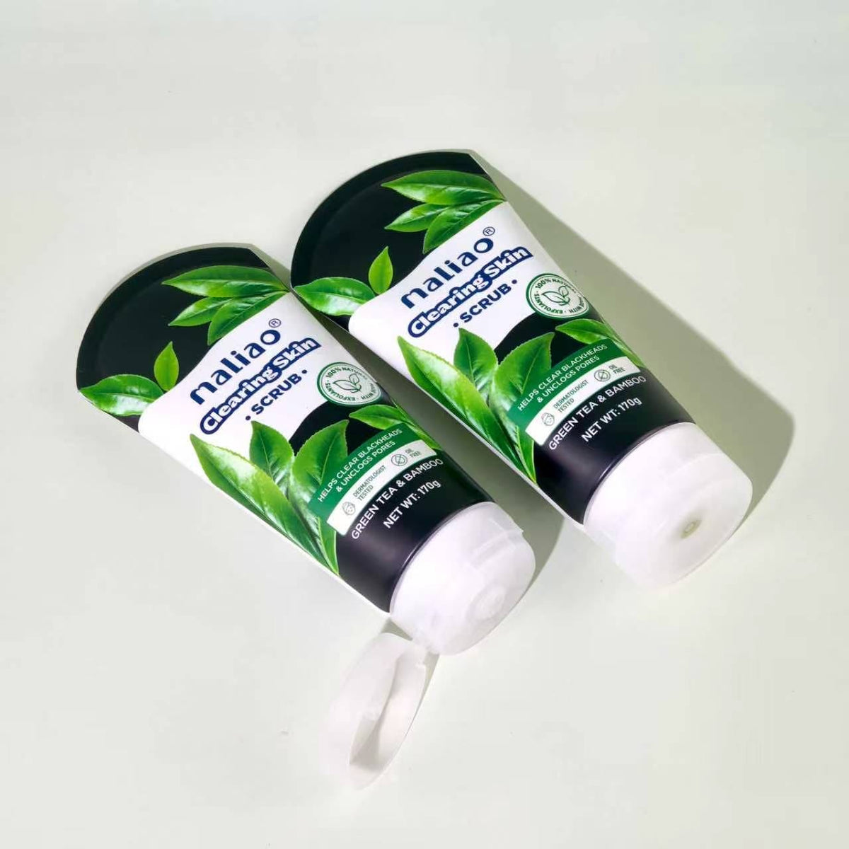 Maliao® Green Tea & Bamboo Skin Clearing Scrub – Exfoliating Face Scrub for Clear, Smooth Skin