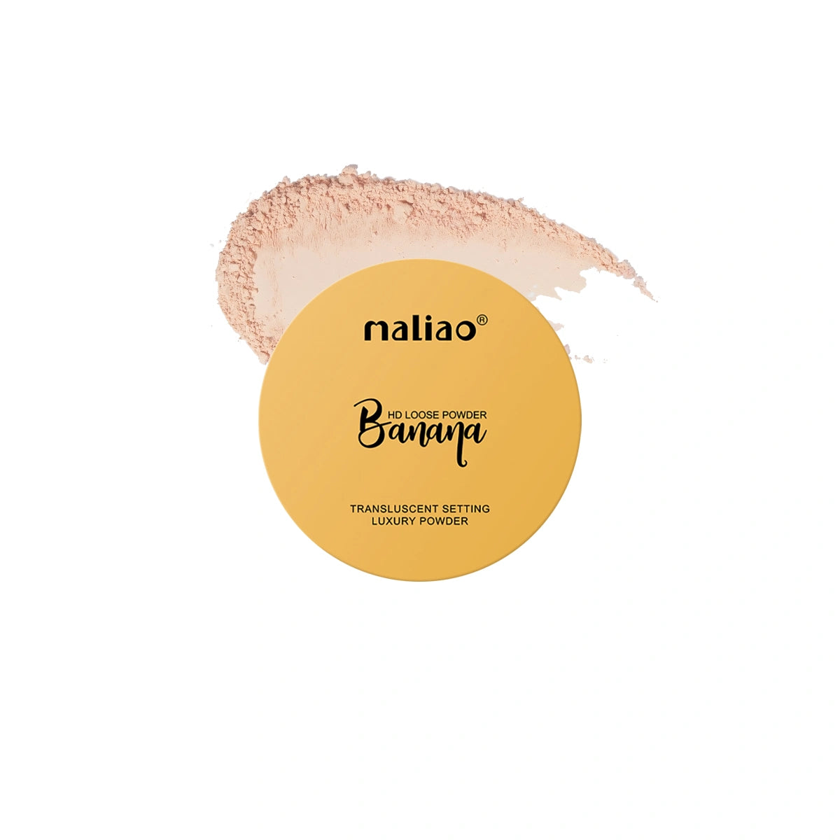 Loose powder container with 'Maliao' branding on a white background. maliao.pk