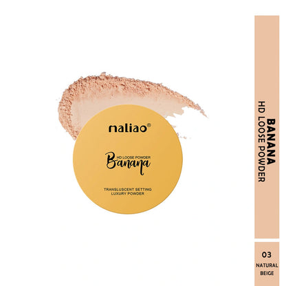 Maliao Banana HD Loose Powder with open container on a white background. maliao.pk