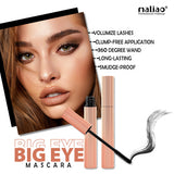 Mascara product with a model's face and features listed, branded as Maliao.pk