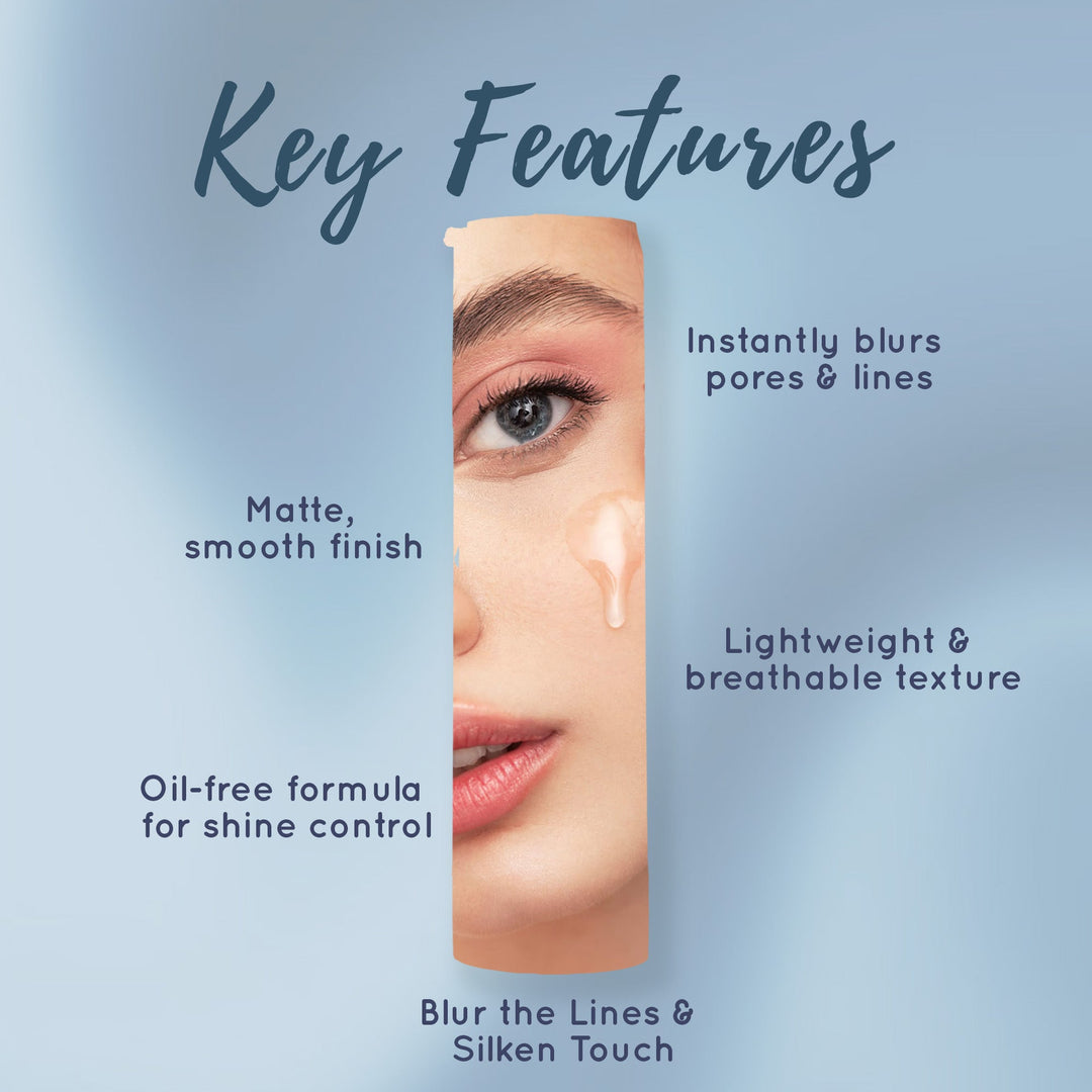 Advertisement for skincare product with text highlighting features on a blue background. maliao.pk
