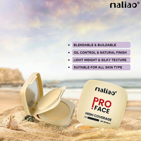 Maliao® Pro Face High Coverage Compact Powder SPF30. maliao.pk