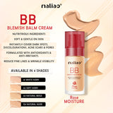 Maliao BB Blemish Balm Cream bottle with product details on a beige background. maliao.pk