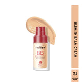 Maliao BB Blemish Balm Cream with a swatch on a white background. maliao.pk