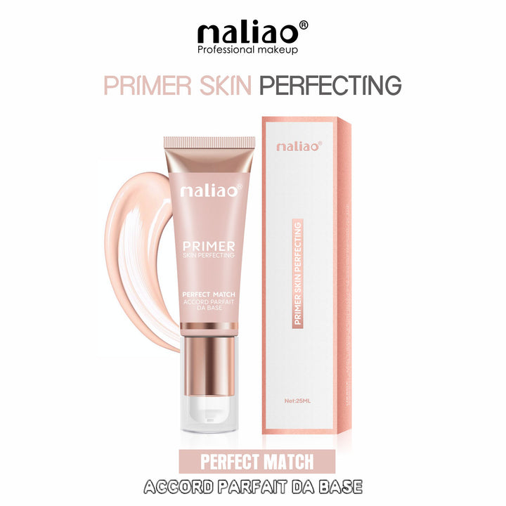 Maliao primer skin perfecting product with packaging on a white background. maliao.pk 