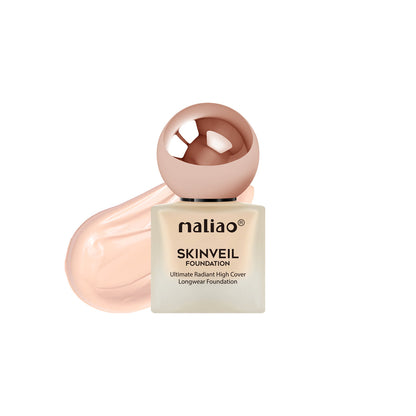 Maliao Skinveil Foundation bottle with packaging on a white background