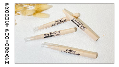 Maliao stay natural concealer pens on a white background with flowers. maliao.pk