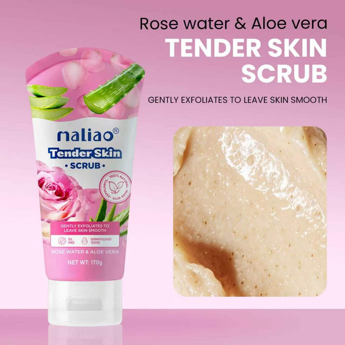 Maliao® Tender Skin Scrub – Gentle Exfoliating Face Scrub for Soft, Smooth Skin
