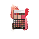Makeup palette with swatches on a white background. maliao.pk