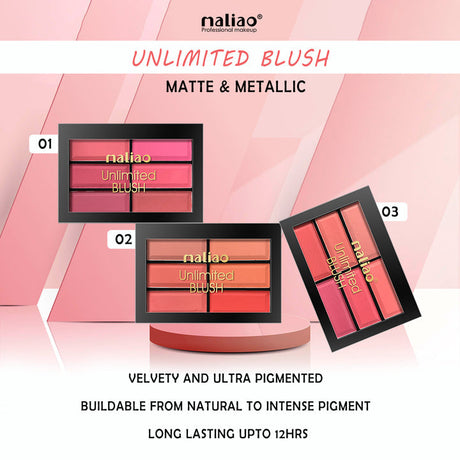 Maliao® Unlimited Blush Palette – Matte & Metallic