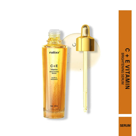 Maliao C+E Vitamin Brightening Serum with dropper on a white background. maliao.pk